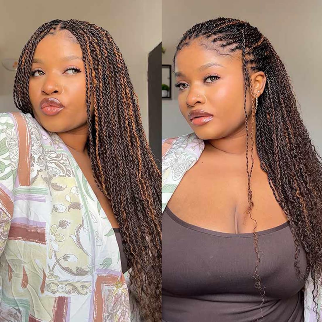 QVR Afro Kinkys Bulk Human Hair for Dreadlock Extensions Repair Locs 50 Gram/Pack,Auburn Brown Color 18 inches Mini Twist Braiding Afro Kinky Human Hair for Locs