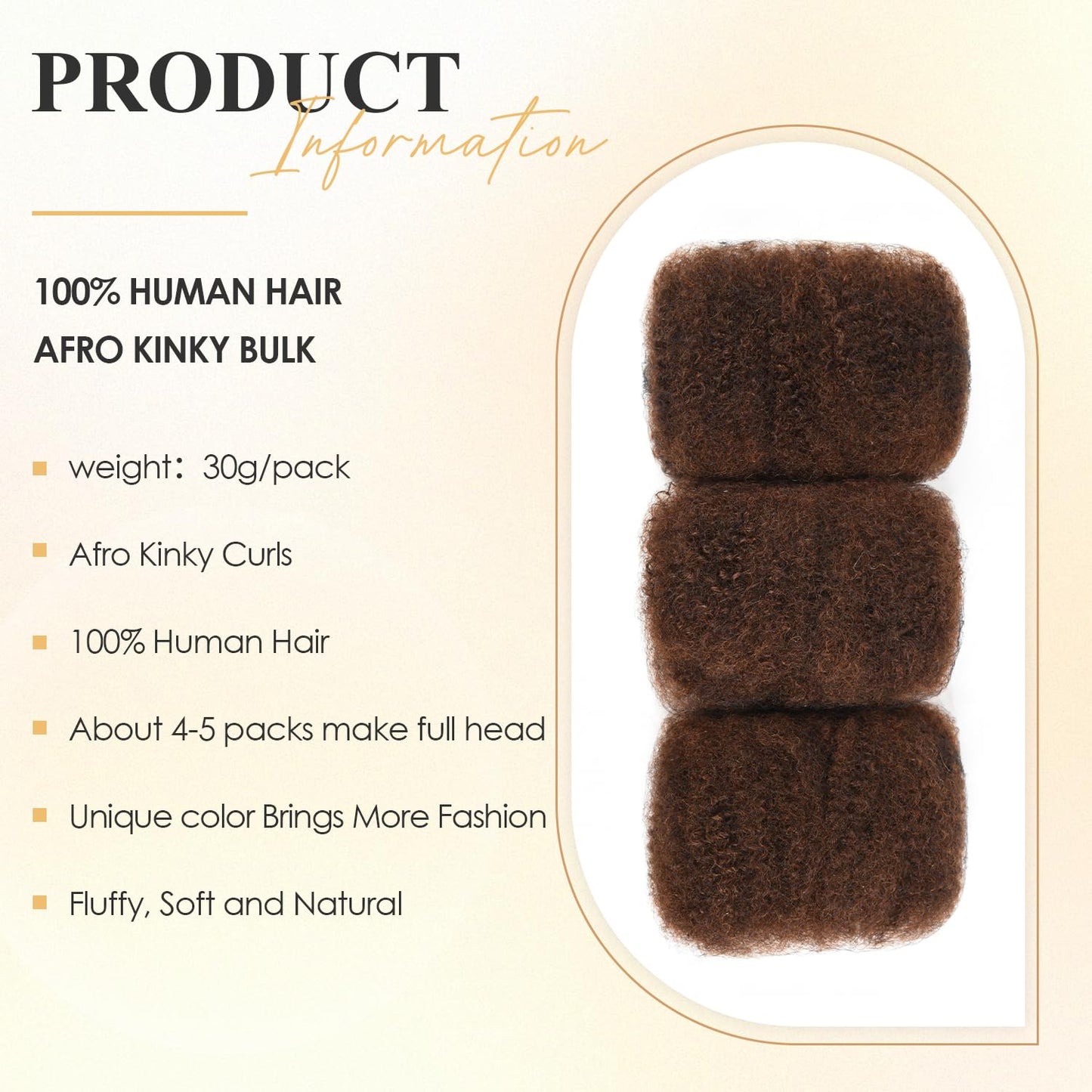 Afro Kinkys Bulk Human Hair 3 Pack 150g,Afro Kinky-Curly Human Hair Bulk Hair Bulk Human Braiding Hair for Dreadlock Extensions Repair Locs,Twist Afro Kinky Twist Extensions (14 Inch,50g/Pack)