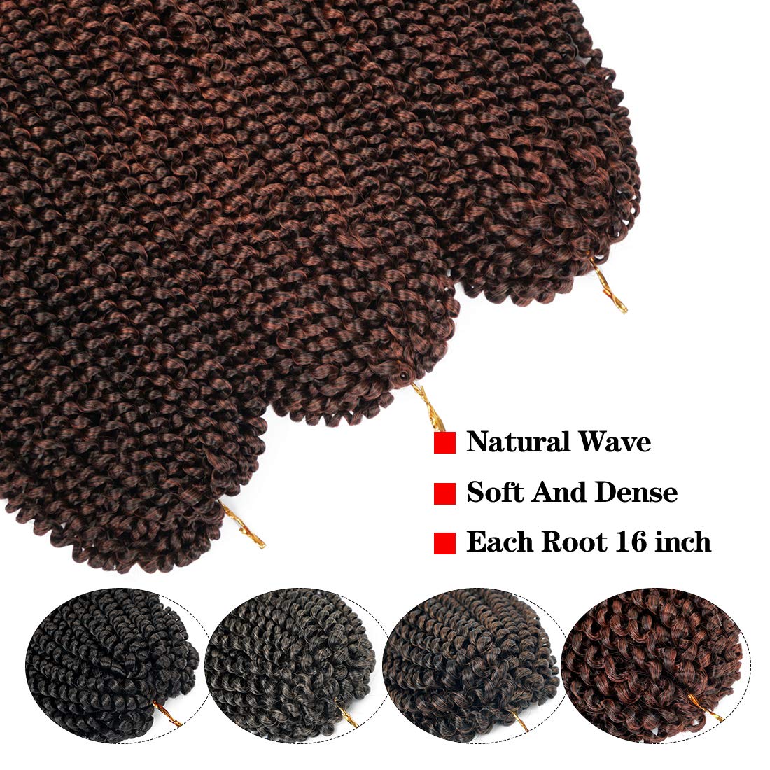 Beyond Beauty Spring Twist Crochet Hair 90strands 8 Inch Fluffy Spring Twists Braiding,Spring Twist Crochet Braids Bomb for Black Women (1B)