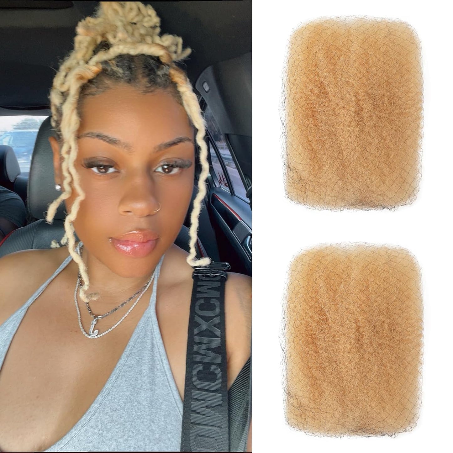 Afro Kinkys Bulk Human Hair 3 Pack 150g,Afro Kinky-Curly Human Hair Bulk Hair Bulk Human Braiding Hair for Dreadlock Extensions Repair Locs,Twist Afro Kinky Twist Extensions (14 Inch,50g/Pack)