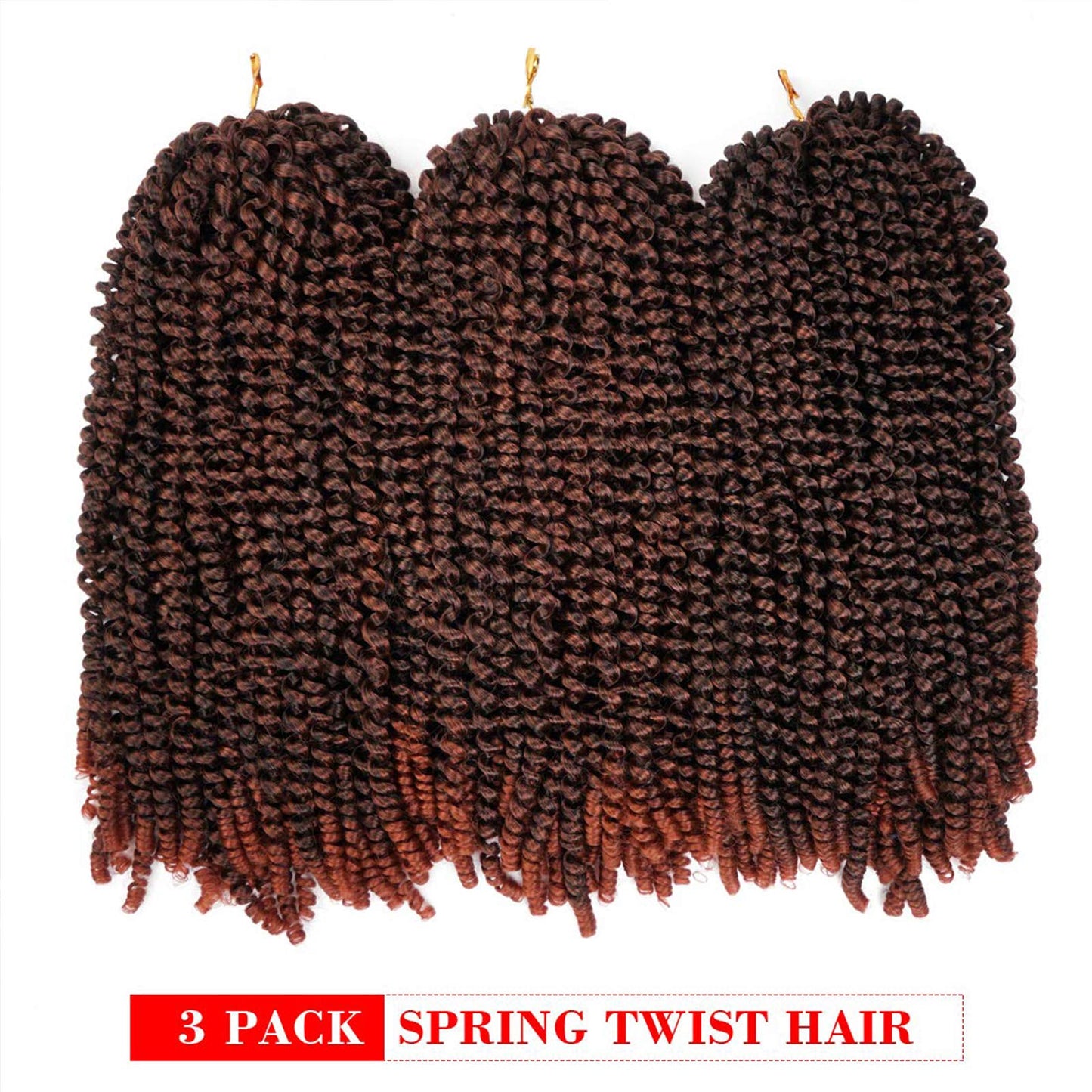 Beyond Beauty Spring Twist Crochet Hair 90strands 8 Inch Fluffy Spring Twists Braiding,Spring Twist Crochet Braids Bomb for Black Women (1B)