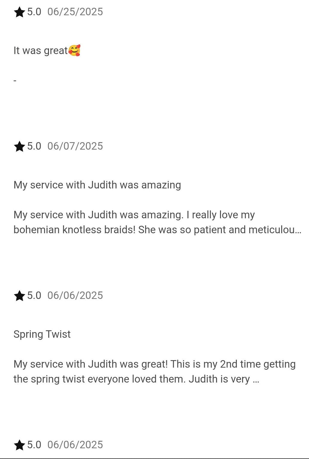 Commentaires/dits des clients